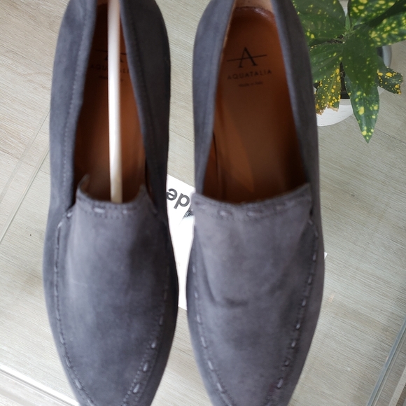 Aquatalia Grey Suede Piera Loafer - Picture 3 of 3